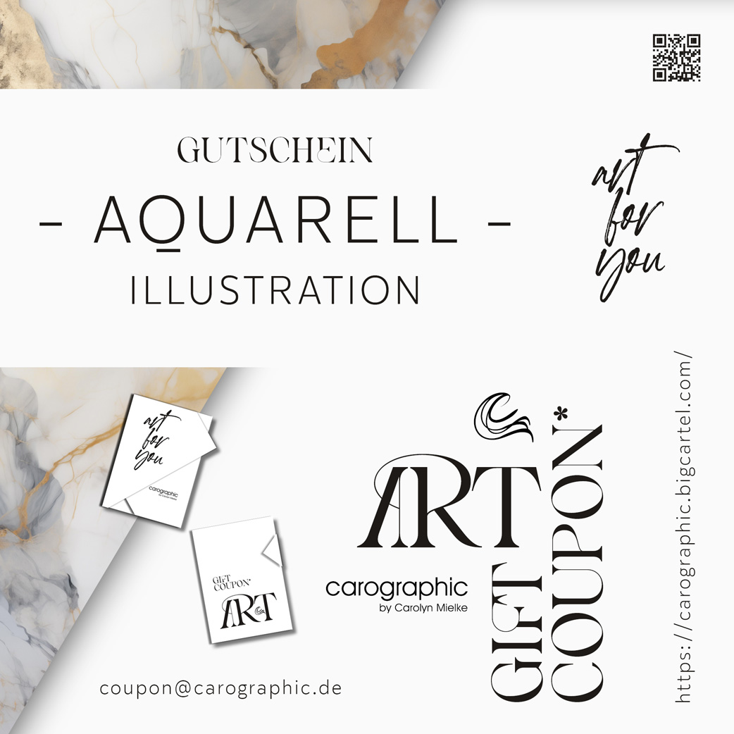 Aquarell Gutschein – Illustration nach Wunsch als Kunstgeschenk