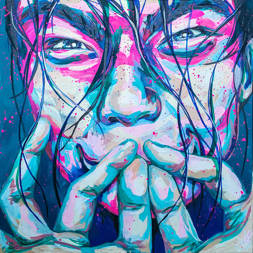 Originalkunstwerk „Freigeist“ – Acryl auf Leinwand (2023), 100x100 cm