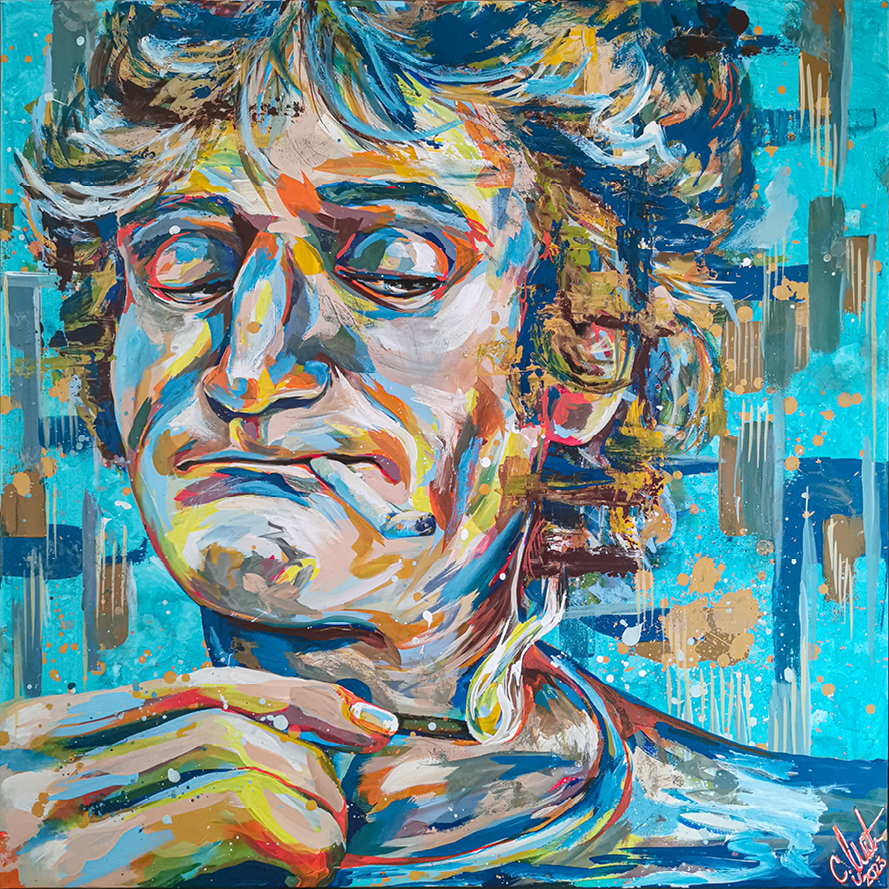 Originalkunstwerk „Hinter dem Horizont“ – Acryl auf Leinwand (2023), 100x100 cm