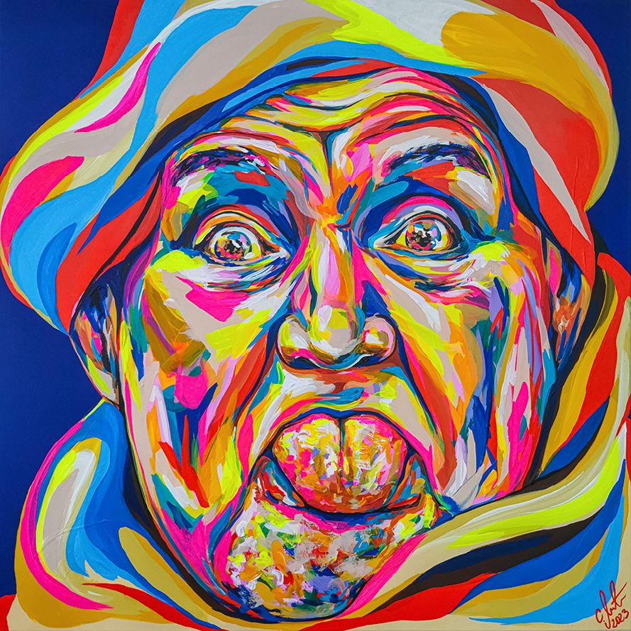 Originalkunstwerk „Isolde Trotz“ – Acryl auf Leinwand (2023), 100x100 cm