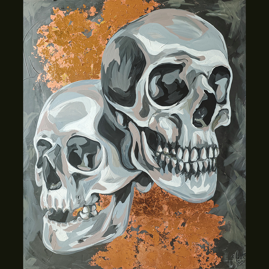 Originalkunstwerk „Vanitas & memento mori“ – Acryl auf Leinwand (2024), 100x120 cm