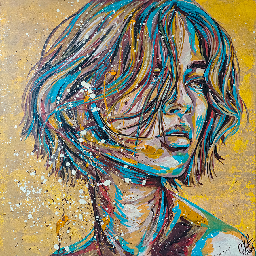 Originalkunstwerk „Dalia“ – Acryl auf Leinwand (2024), 100x100 cm