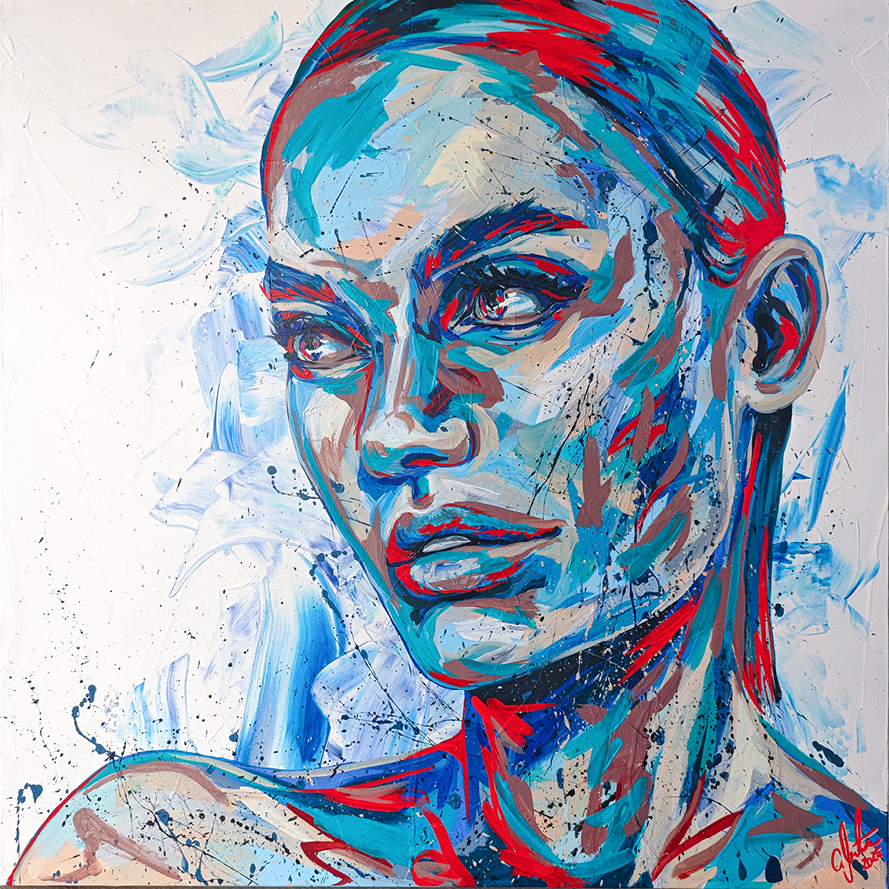 Originalkunstwerk „Bernadette“ – Acryl auf Leinwand (2025), 100x100 cm