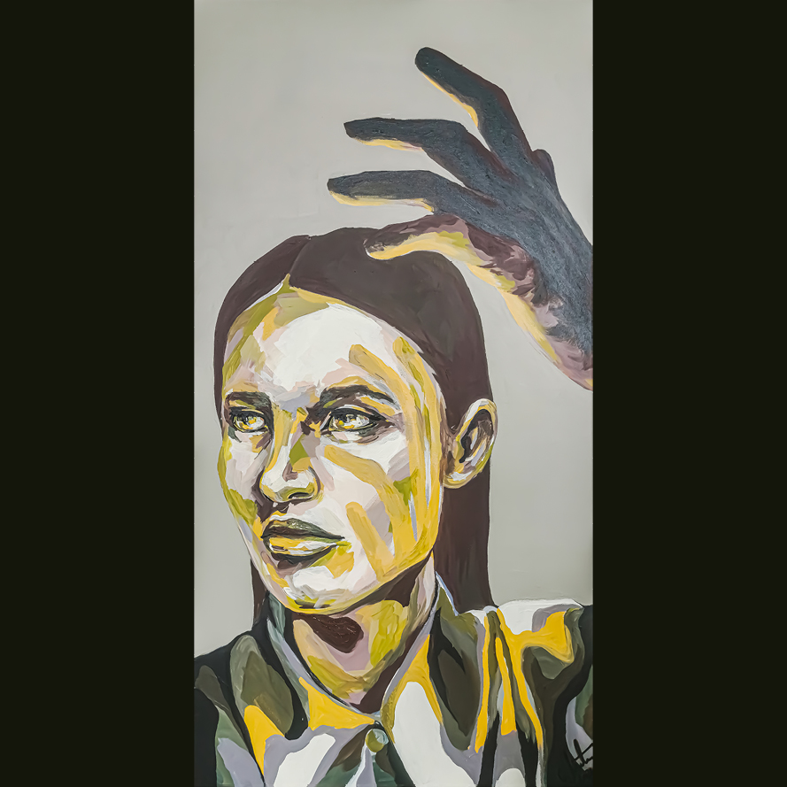 Originalkunstwerk „Sonophia Taupe“ – Acryl auf Leinwand (2022), 50x100 cm